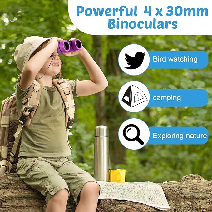 Yunsailing 12 Pcs Binoculars Shock Proof Educational Learning Folding Small Telescope Hunting Bird Watching Camping Outdoor