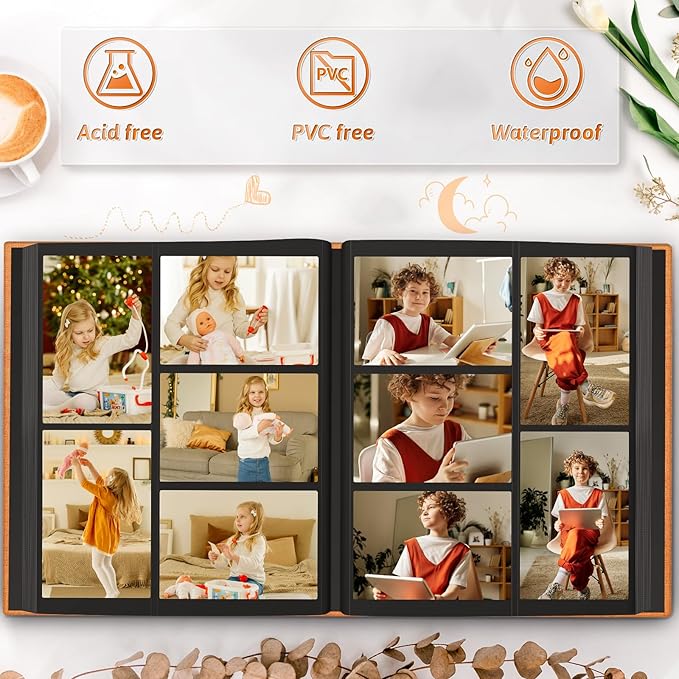 Popotop Photo Album 4x6 1000 Pockets for Wedding Gifts,Linen Hardcover Picture Albums for Family Anniversary Baby Vacation Pictures