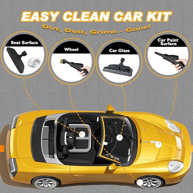 2500W Handheld Steam Cleaner,Portable Car Steamer For Auto Detailing,High-Temperature and Pressure Steam Cleaner For Home, Steam Cleaning Machine for Furniture,Kitchen,Grout,Floor,Tile (Blue)