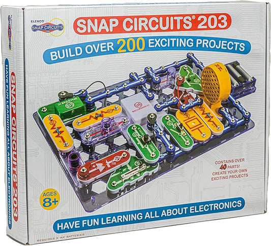 Snap Circuits 203 Electronics Exploration Kit | Over 200 STEM Projects | Full Color Project Manual | 42 Snap Modules | Unlimited Fun