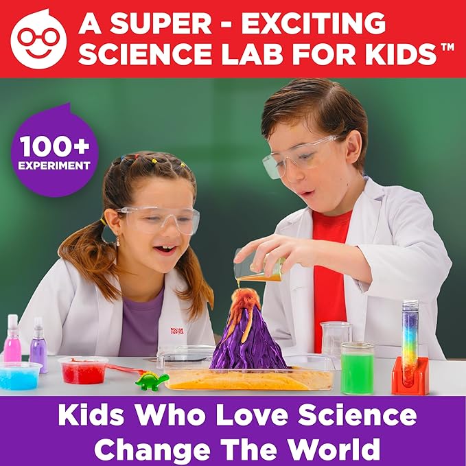 Doctor Jupiter Super Science Kit for Kids Ages 8-12 | Chemistry Set, STEM Toy with 100+ Experiments & Geyser Tube | Birthday Gift Ideas for Boys & Girls 8+ Years Old | Learning & Educational Projects