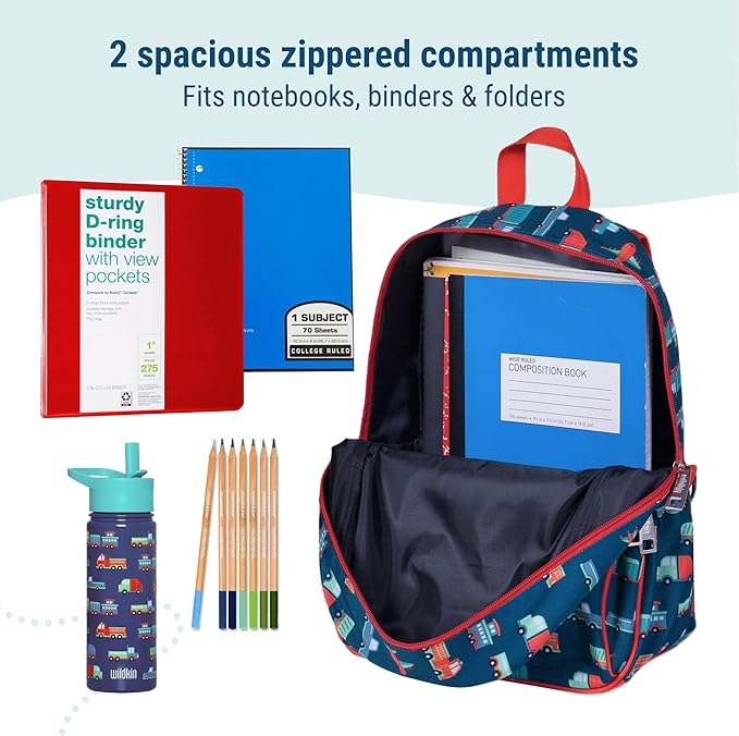 Wildkin 15-inch Kids Backpack – Durable, Padded, Adjustable for School & Travel - Transportation
