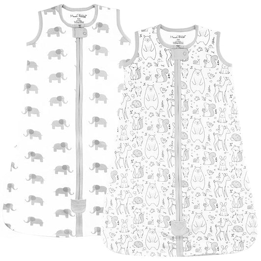 Mama Cheetah Baby Sleep Sack 0.5 TOG, Organic Cotton Baby Wearable Blanket with Two-Way Zipper, Swaddle Transition Baby Sleeping Bag for Newborn Infant Toddler Boy Girl, 6-12 Months