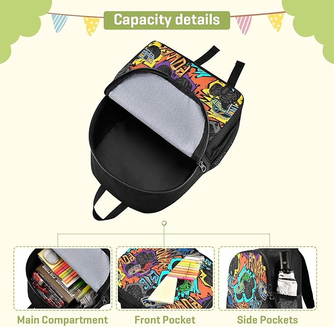 Toddler Monster Truck Car Waterproof Mini Backpack Boys/Girls Cute Small Backpack Kindergarten Preschool Bags 11 Inch