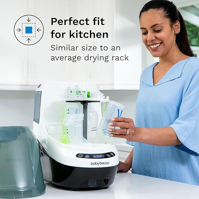 Baby Brezza Bottle Washer Pro - Baby Bottle Washer, Sterilizer + Dryer - All in One Machine Cleans Bottles, Pump Parts, & Sippy Cups - Replaces Hand Washing, Bottle Brushes and Drying Racks