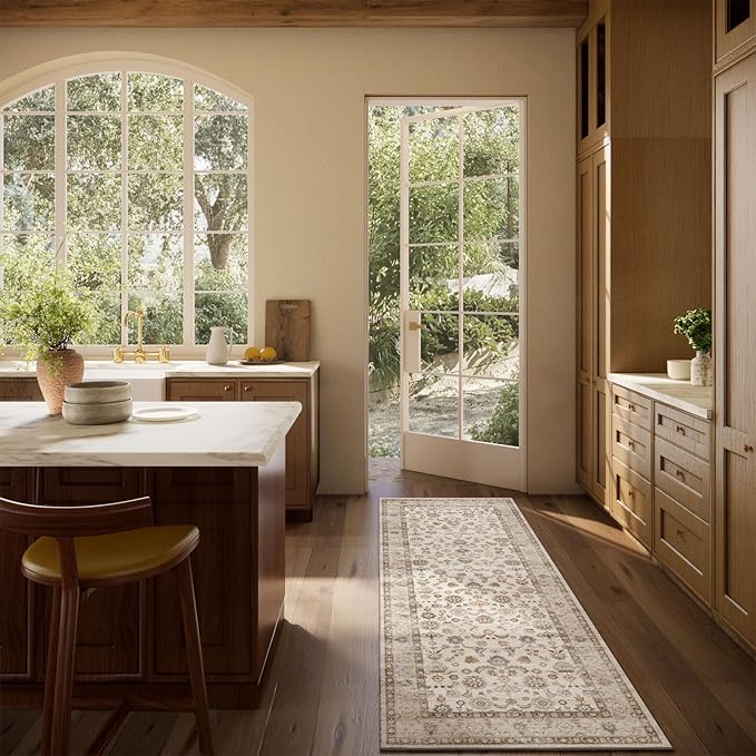 Washable Runners for Hallways Kitchen Rug: 2'x6' Kitchen Runner Stain Resistant Non Slip Low Pile Soft Carpet Runners for Hallways Bedroom Entryway Indoor Beside Bathroom Laundry Room