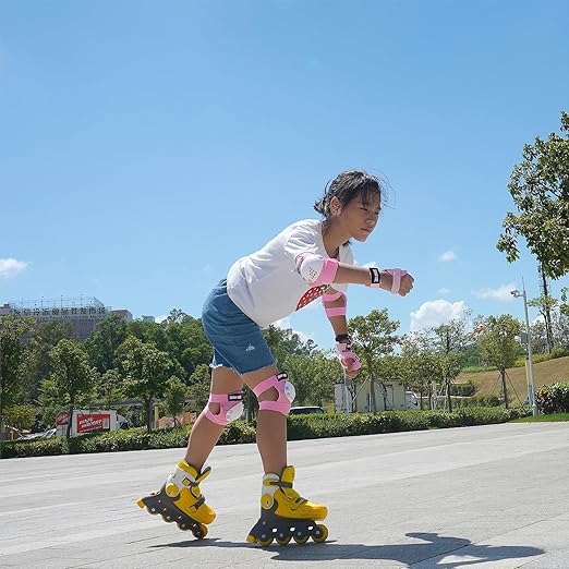 Youth/Kids Knee Pads Elbow Pads Wrist Guards Protective Gear Set for 3-15 Years Child Roller Skates, Skateboard, Cycling, Inline Skating, BMX Bike, Balance Bike, Scooter Riding and Other Outdoor Sports