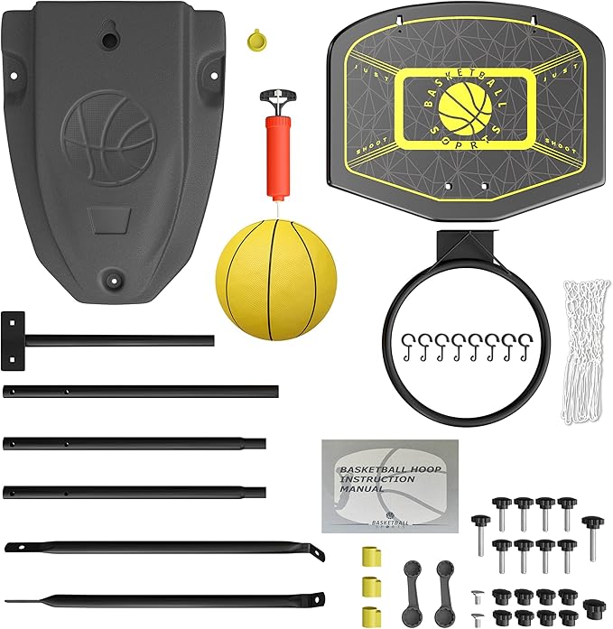 Kids Basketball Hoop Indoor Outdoor Portable Adjustable Height 3.6ft-6.2ft Toddler Basketball Hoop for Kids Boys Girls Age 3 4 5 6 7 8 Little Kids Basketball Goal Backyard Sports Toy Game Gifts