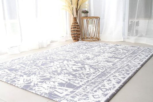 Cushmat Stylish Reversible Foam Play Mat (Large, Explorer - Cloud Indigo) - Soft, Waterproof, Durable Play mat for Infants, Babies, Toddler, Kids & Grownup - 6.5ft x 4.5ft