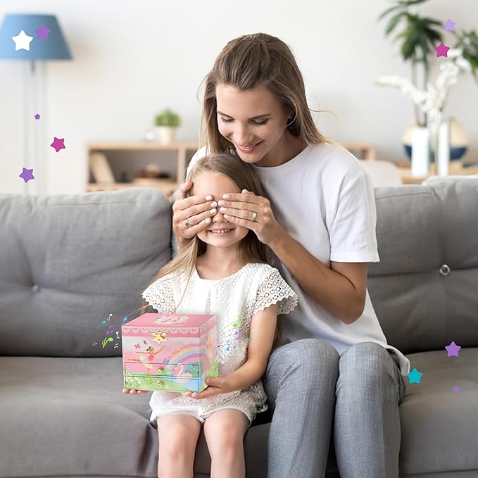 Jewelkeeper Jewelry Box for Girls - Spinning Ballerina Doll to Swan Lake Tune Music Box - Pink Jewelry Boxes for Girls with 2 Drawers - Ideal for Storing Necklaces and Bracelets - 7Lx5Hx6W Inches