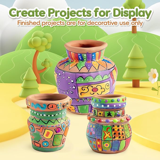 Skirfy Pottery Wheel for Kids Clay Sculpting Tools & Painting Kit,DIY Kits Clay Maker for Beginners with 6 Packs Clays,Birthday Gift Toys for Boys,Art&Crafts Kits for Ages 6-8 8-12