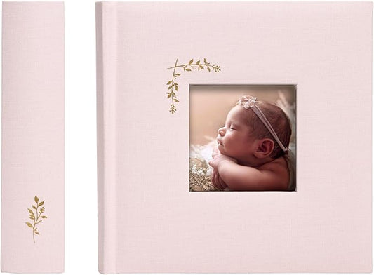 Elegant Linen Photo Album - 200 Acid-Free Pockets for 4x6 Pics - Perfect for Weddings & Gifts