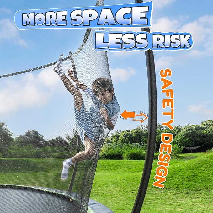 BCAN 8FT 10FT 12FT 14FT 15FT 16FT Recreational Trampoline with Enclosure for Kids Adults, ASTM Approved, Outdoor Trampolines with Ladder for Kids