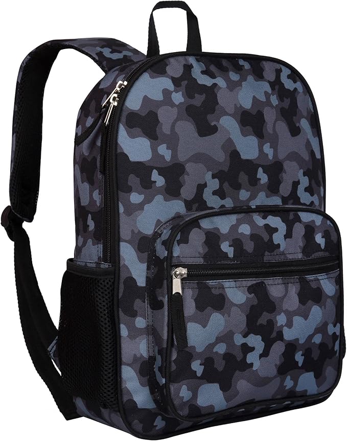 Wildkin ECO rPET Kids Backpack – Recycled, Padded, Adjustable for School & Travel – Black Camo