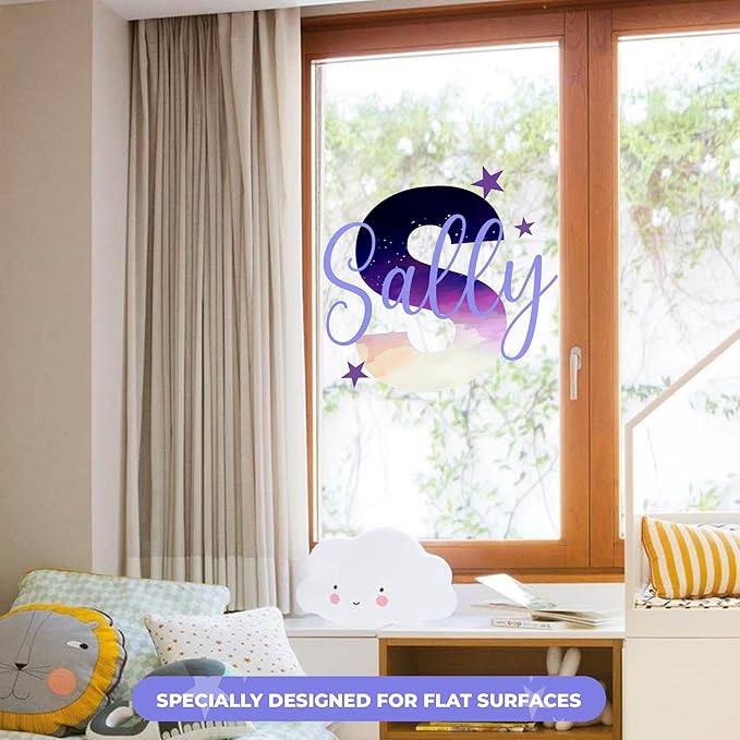 Custom Stickers Name Wall Decor I Personalized Name Sign for Room Decor | Multiple Custom Name & Initial I Decal for Baby Girl Nursery Decor I Nursery Wall Decal for Baby (B. Night Sky)