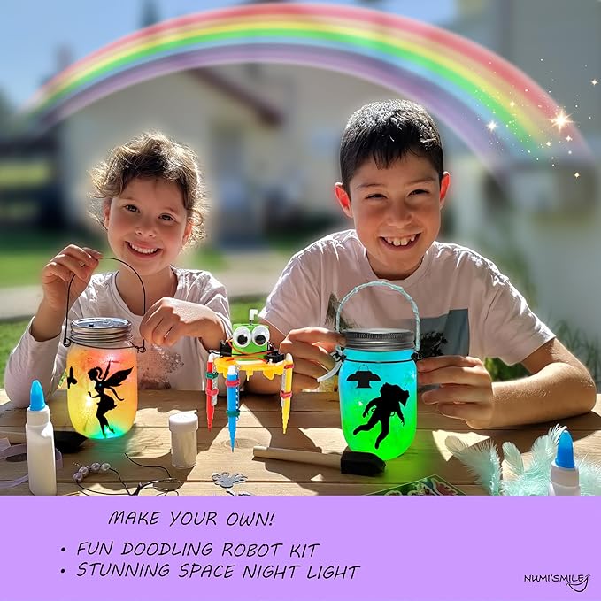 Make Your Own Fairy and Unicorn Night Light Jar & DIY Robotic Kit, Present for Girls Ages 6 7 8 9 10 11 12 Years Old, Kids STEM Projects, Arts and Crafts for Girls, Science Experiment Kit Gifts Ideas