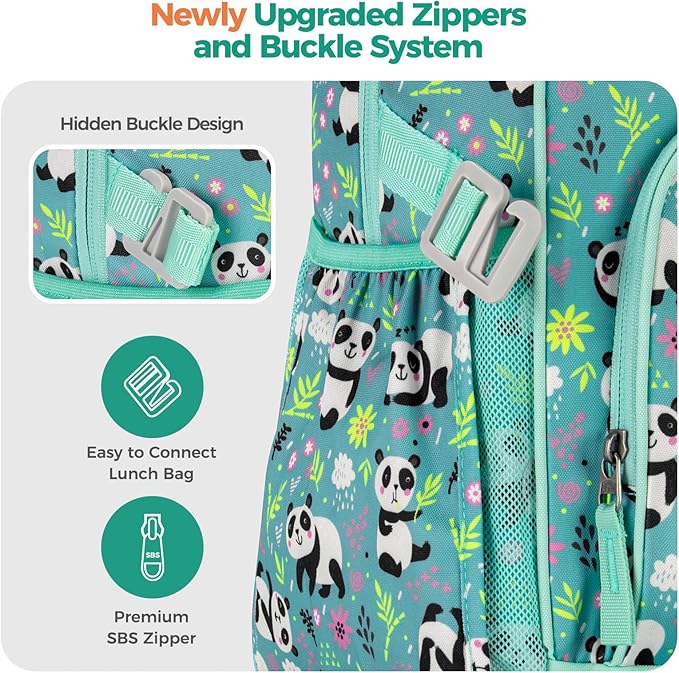 Choco Mocha Cheetah Backpack for Girls, Elementary School Backpack for Girls Ages 6-8 Kids Kindergarten Backpack Large Bookbag 18 Inch with Chest Strap, Green