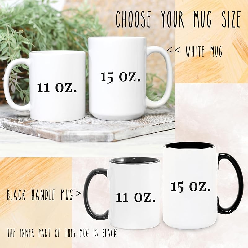 Custom Coffee Mug - Custom Mugs Design Your Own with Text, Name or Initials - Personalized Coffee Mug - Tazas Personalizadas 11 & 15 oz - Custom Gifts for Best Friend Woman, Him, Her, Mom, Dad