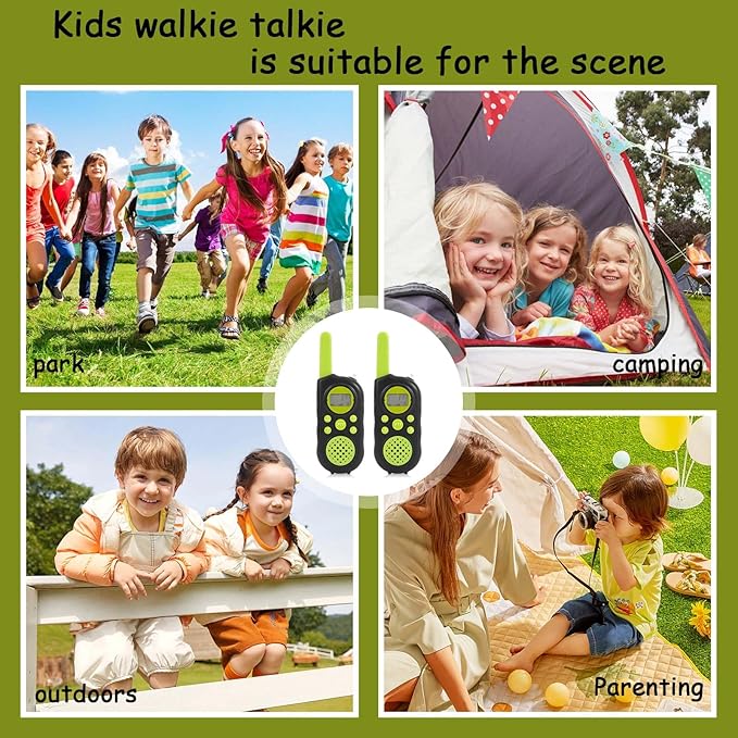 Walkie talkies for Kids, Kids walkie talkies 2 pcs, Toddler walkie talkies, Long Range walkie Talkie with Clear intercom Sound, 22 Channels with Backlit LCD Flashlight, for Outside, Camping, Hiking