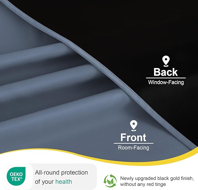 NICETOWN 100% Blackout Curtains for Bedroom, Total Blackout Thermal Insulated Grommet Window Curtains & Drapes 96 Inch Length for Living Room, 2 Panels, Stone, 52 x 96 Inch