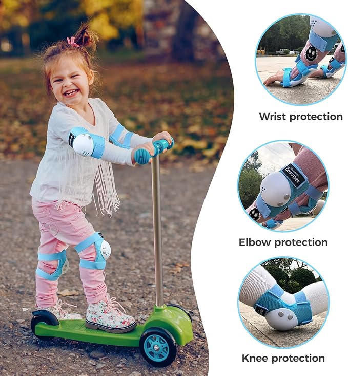 BOSONER Kids/Youth Knee Pad Elbow Pads for Roller Skates Cycling BMX Bike Skateboard Inline Rollerblading, Skating Skatings Scooter Riding Sports