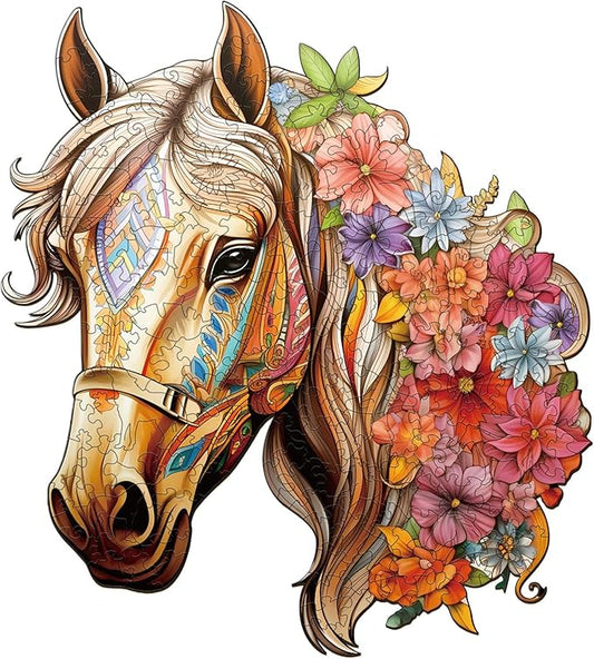 Wooden Puzzles for Adults, Wooden Horse Puzzles, 270 Pieces Puzzles for Adults, Birthday Gifts for Puzzle Lover, Family Puzzle Game (L-13.4 * 13in)