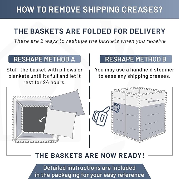 NaturalCozy 13 Inch Cube Storage Bins Cotton Rope Woven Baskets for Organizing 3-Pack | 13 x 13 Storage Cubes | Fabric Square Storage Baskets for Shelves Organizer, Kids Toy Bins, Closet Baby Nursery