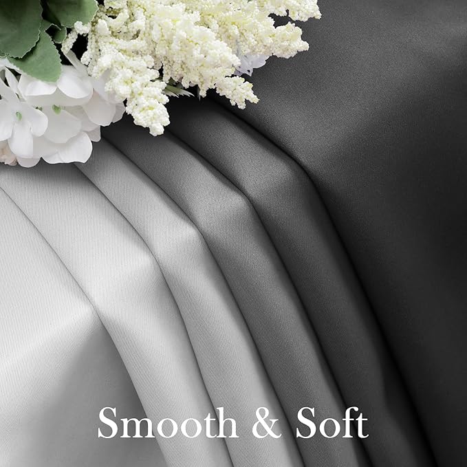 HOMEIDEAS Grey Gray Ombre Blackout Curtains 52 X 84 Inch Length Gradient Room Darkening Thermal Insulated Energy Saving Grommet 2 Panels Window Drapes for Living Room, Bedroom