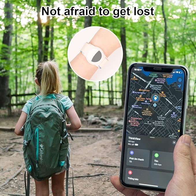 Kids Wristband Compatible with Apple AirTag, Protective Case for Air Tag GPS Tracker Holder with Nylon Bracelet, Adjustable Anti Lost Watch Band for Toddler Child Elder(Mlik White)