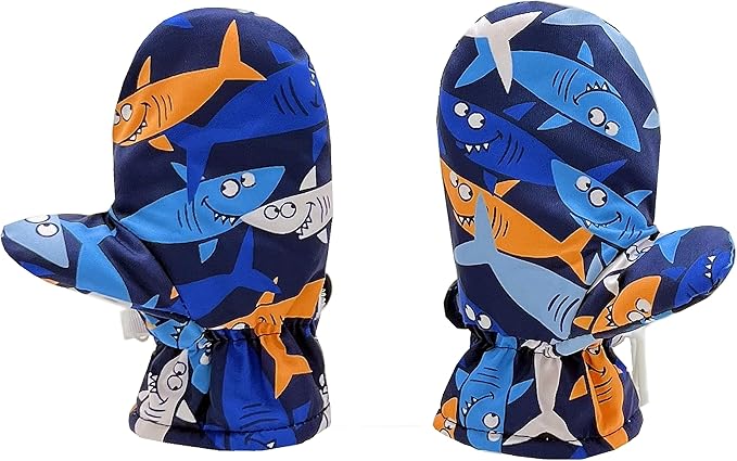 Toddler Gloves Kids Mittens Winter Warm Lined Fleece Gloves Waterproof Snow Baby Mitten for Boys Girls