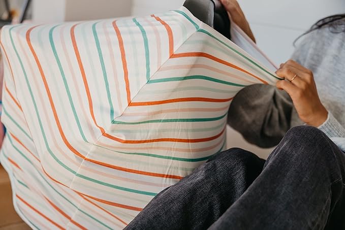 Copper Pearl Multi-Use Cover: Car Seat Covers, Nursing Cover, and Stroller Cover for Sun - Stretchy Fabric, All-Season Use, Stylish Designs, Easy Access for Moms - Tinsel