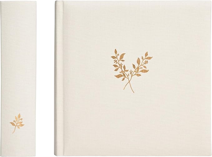 Elegant Linen Photo Album - 200 Acid-Free Pockets for 4x6 Pics - Perfect for Weddings & Gifts