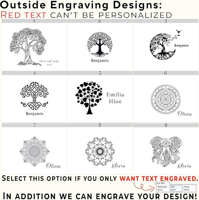 Life Tree Box Personalized - Large Keepsake Box, 5 Year Wedding Gift Anniversary for Men/Women, Acacia Wood Decorative Chest, Handmade Memory Boxes with Custom Hidden Message, 11.5 x 8.5 x 5.5 in