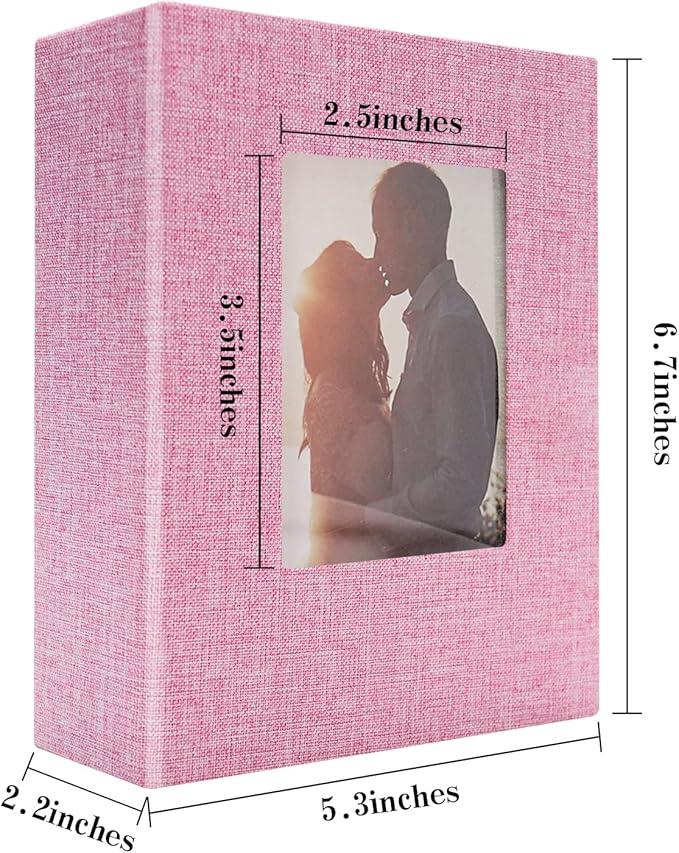 Vienrose Photo Album 4x6 100 Pages Photos Linen Cover Picture Book with Front Window for Baby Wedding Children