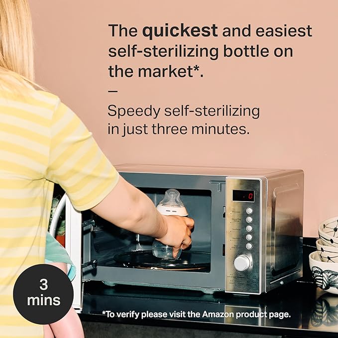 Tommee Tippee Advanced Anti-Colic Ready for Baby Bottle Set, 5oz and 9oz Self-Sterilizing Bottles, Slow and Medium Flow Nipples, 0-6 Month Pacifiers, Travel Bottle Warmer, Removable Bottle Handles