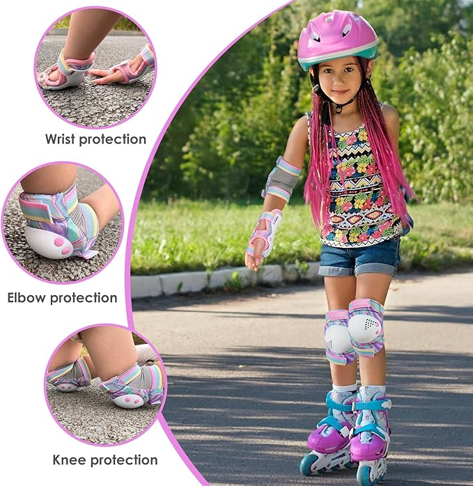 BOSONER Kids/Youth Knee Pad Elbow Pads for Roller Skates Cycling BMX Bike Skateboard Inline Rollerblading, Skating Skatings Scooter Riding Sports