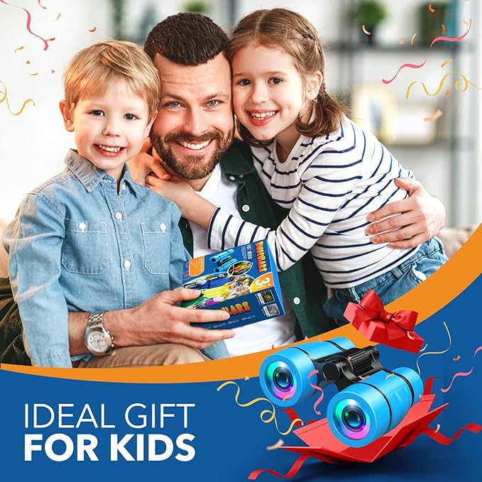 Toys for Boys Ages 3-7: LET'S GO! Kids Binoculars with Bird Watching Manual for 4 5 6 7 Year Old Boys Girls Outdoor Toy for Kid Ages 4-6 Camping Telescope Toddler Birthday Gift