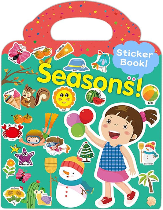 Benresive Reusable Sticker Book for Toddlers 2-4 Years, Fun Travel Stickers for Kids, Waterproof Sticker Books for Toddlers 1-3, Crafts Activities for Todddlers 1-3 2-4 3-5 - Season
