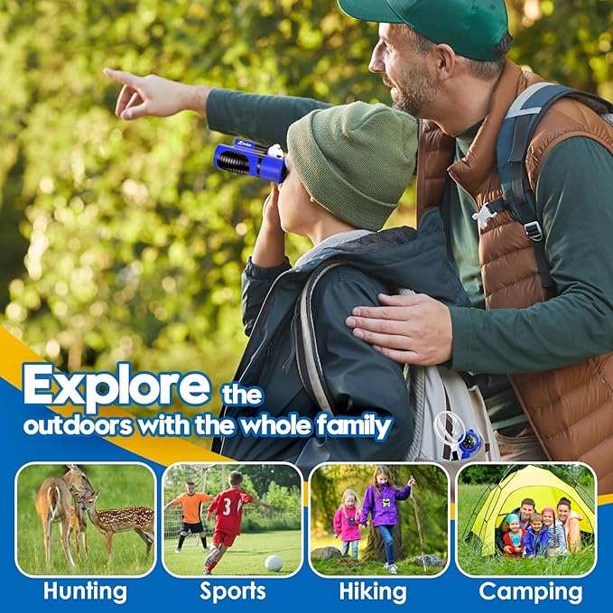 Binoculars for Kids, Toys for 3-12 Year Old Girls and Boys, Bird Watching Hiking 4 5 6 7 8 9 Year Old Girl Boy Christmas Birthday Gifts, Outdoor Toys for Kid Set with Magnifying Glass & Compass