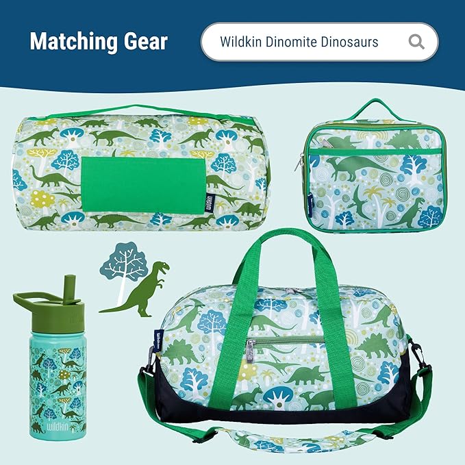 Wildkin 12-inch Kids Backpack – Padded, Adjustable, Ideal for Daycare & Travel - Dinomite Dinosaurs