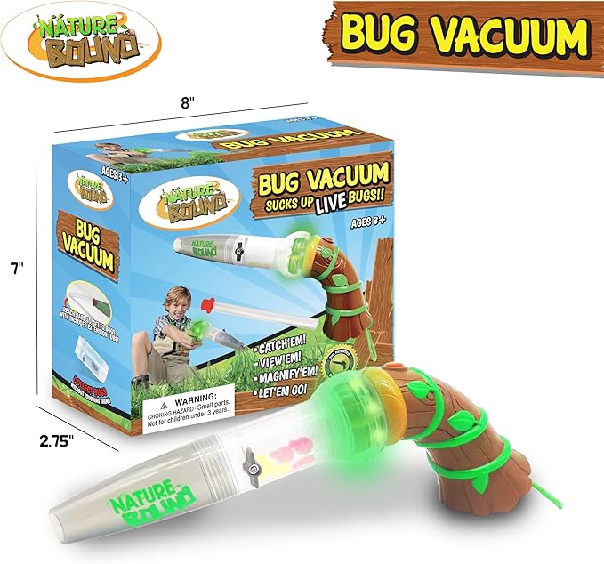 Nature Bound Bug Catcher Toy, Eco-Friendly Bug Vacuum, Catch and Release Indoor/Outdoor Play, Ages 3 to 12, Complete Kit for Kids (Upgraded Style)