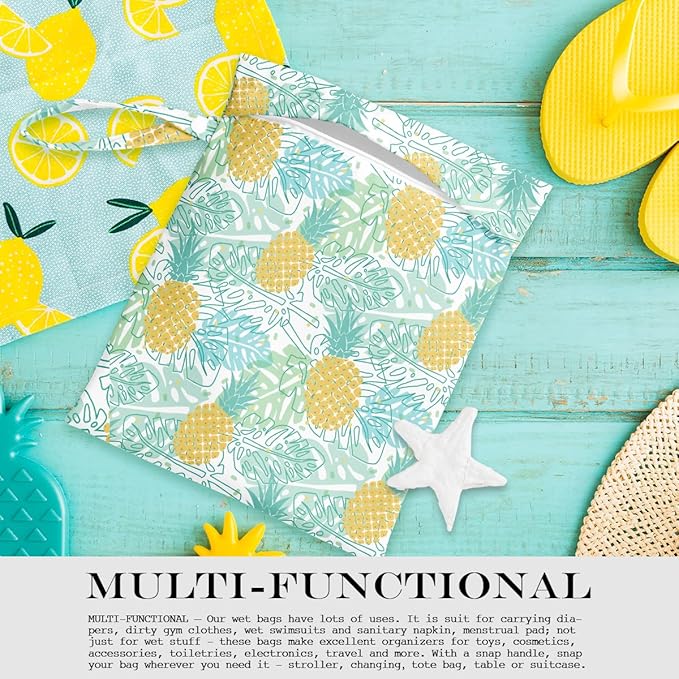 Wet Bag, Wet Dry Bag, Wet Bag for Swimsuit, Travel, Beach, Pool, Diapers, Dirty Yoga Gym Clothes, Makeup Bag, Waterproof Tropical Palm Leaves Decor Jungle Palm Leaf Favors