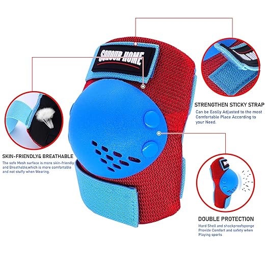 Youth/Kids Knee Pads Elbow Pads Wrist Guards Protective Gear Set for 3-15 Years Child Roller Skates, Skateboard, Cycling, Inline Skating, BMX Bike, Balance Bike Scooter Riding and Other Outdoor Sports