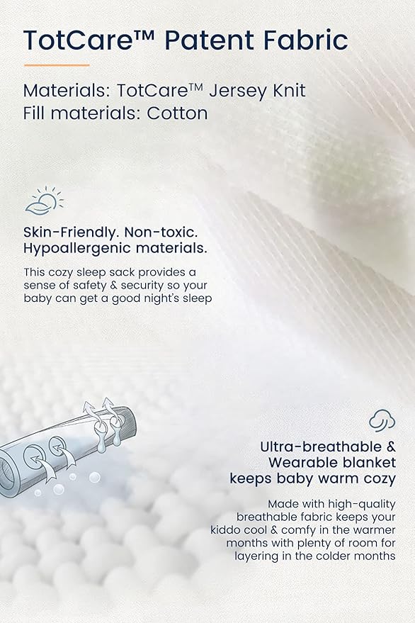 TotAha Sleep Sack infant 3-6 months 3 Pack, Breathable Sleep Bag for Baby Girl Boy, Wearable Blanket with 2-way Safe Zipper, 0.5 TOG