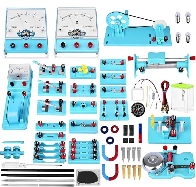 Mysterystone Science Experiment for Kids Electricity and Magnetism Kit for Students Stem Kit Physics Lab Basic Circuit Board Kit for Learning Starter