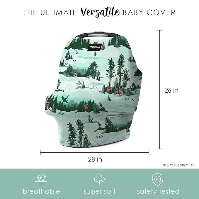 Milk Snob Star Wars Original 5-in-1 Cover - Nursing Cover for Breastfeeding - Baby Car Seat Cover, Carseat Canopy & Stroller - Essential All-in-One Cover - Gift for Mom, Baby (Endor Escape)