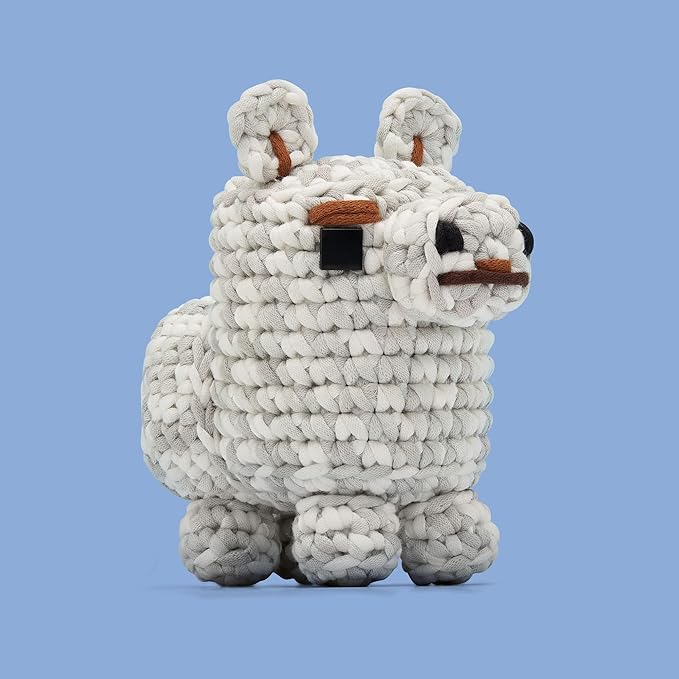 The Woobles Minecraft Crochet Kit – Beginner Crochet Kit for Adults & Kids, Easy Knitting Kit with Woobles Yarn, DIY Crafts, Crochet Animals, Minecraft Toys, Gift for Gamers & Crafters (Llama)