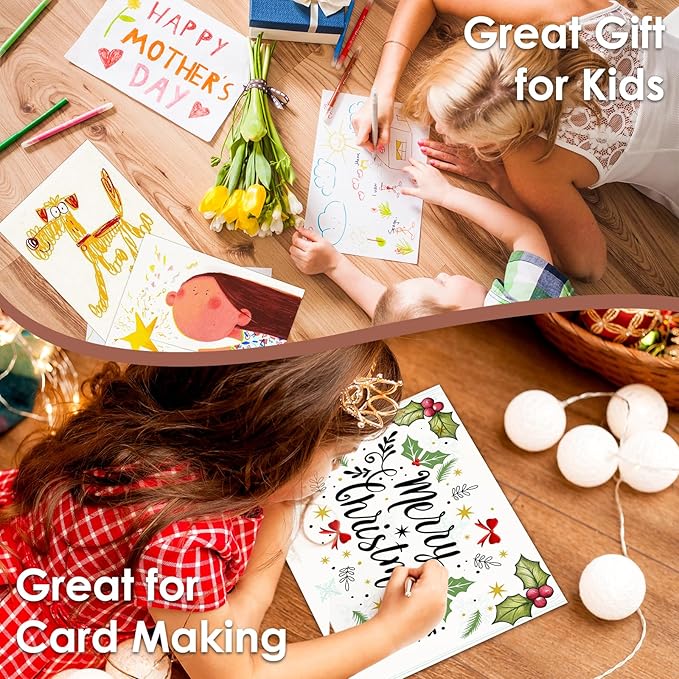 White Cardstock 8.5" x 11", 32 Sheets (85lb/230gsm) Heavy Weight Thick Loose Drawing Paper Cover Card Stock for Printer, Invitations, Drawing, Scrapbooking, Art School Supplies, DIY Cards