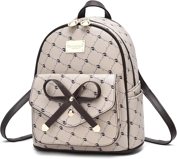 I IHAYNER Girls Bowknot Cute Leather Backpack Mini Backpack Purse for Women