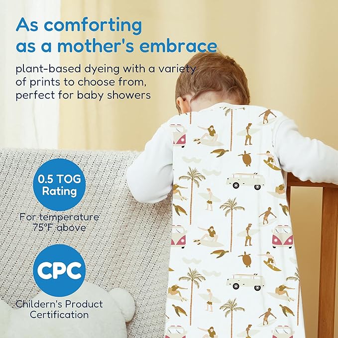 TotAha Sleep Sack infant 3-6 months 3 Pack, Breathable Sleep Bag for Baby Girl Boy, Wearable Blanket with 2-way Safe Zipper, 0.5 TOG